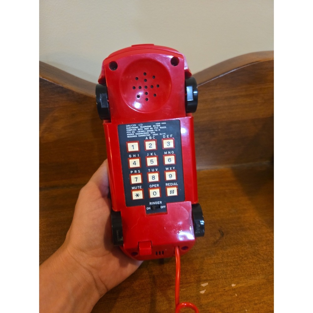 Vintage 1985 Telephone Dialfone Red Sport Car Auto Novelty RC22 Phone Hong Kong - Picture 5 of 9